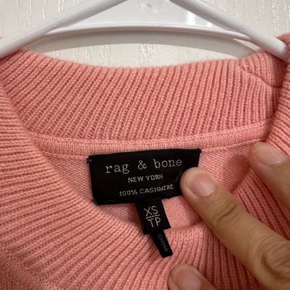 Rag & Bone Logan Relaxed Fit Ribbed Sleeve Cashmere Sweater size XS - Picture 4 of 12